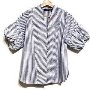 Halogen Balloon Sleeve Button Up Blouse